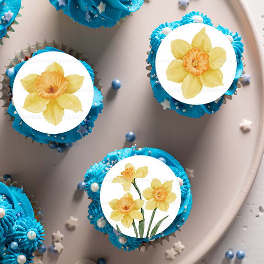 Daffodil Flowers - Edible Icing Images - printsoncakes - Edible Image service provider