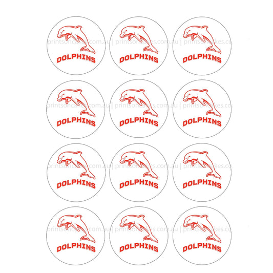 Dolphins NRL Club - Edible Icing Images - Prints On Cakes - Edible Image service provider