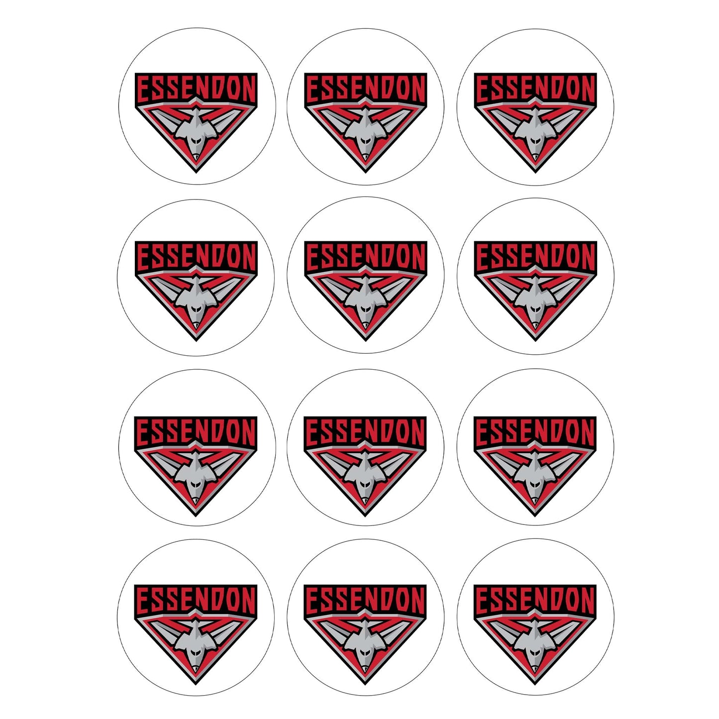 Essendon Bombers AFL Club - Edible Icing Images - printsoncakes - Edible Image service provider