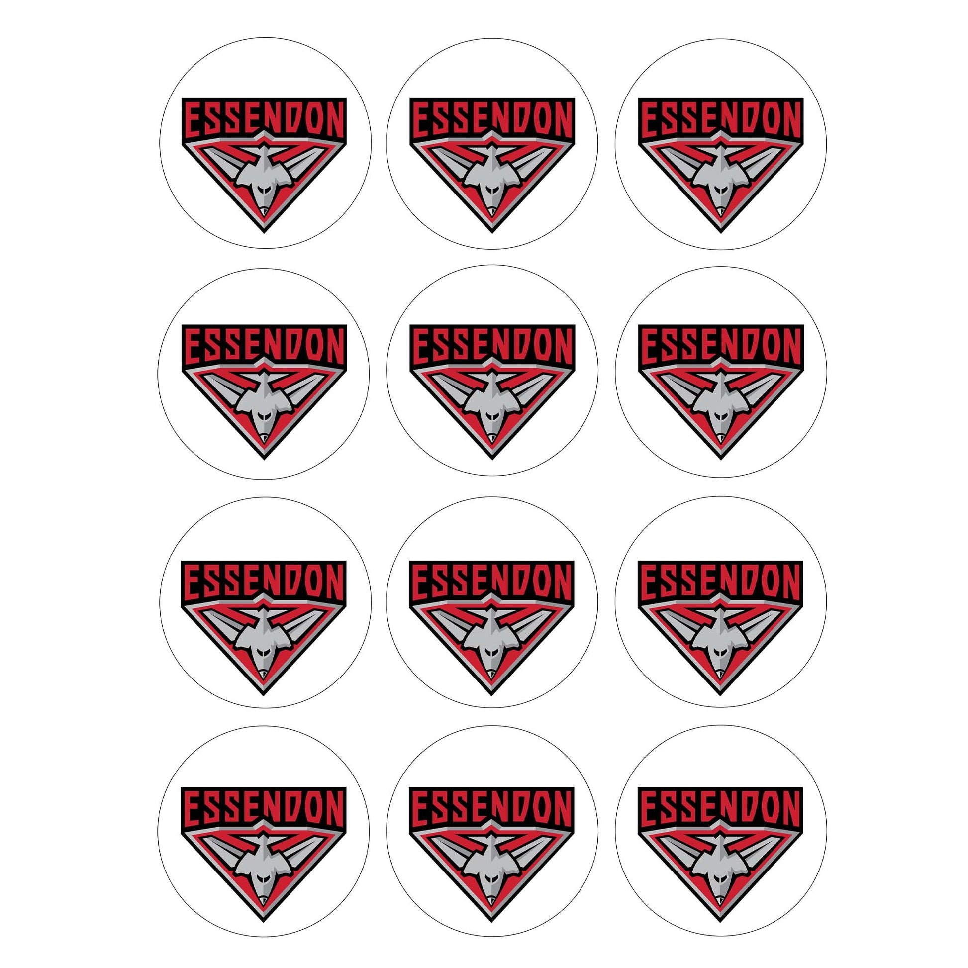 Essendon Bombers AFL Club - Edible Icing Images - printsoncakes - Edible Image service provider