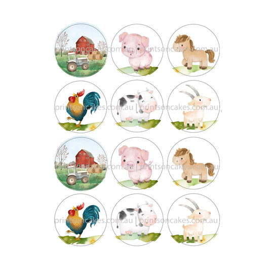Farm Animals - Edible Icing Images - Prints On Cakes - Edible Image service provider