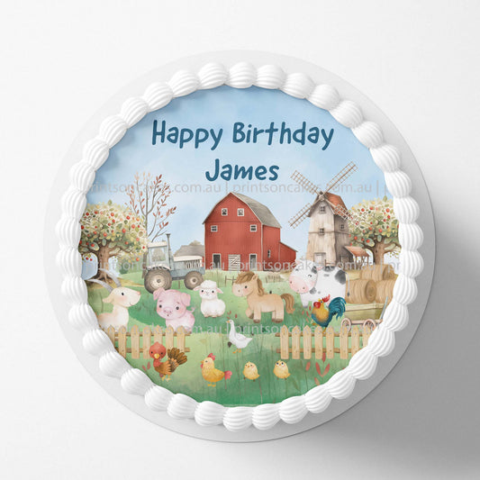Farm - Edible Icing Toppers - Prints On Cakes - Edible Image service provider