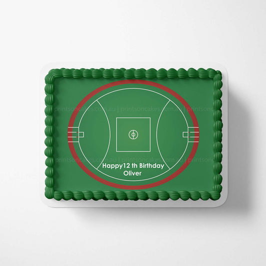 Footy AFL Field - Personalised Edible Image toppers - Prints On Cakes - Edible Image service provider
