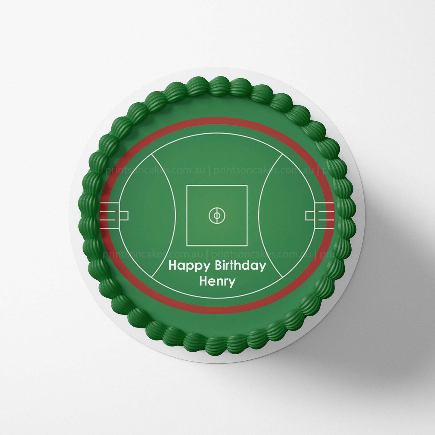 Footy AFL Field - Personalised Edible Image toppers - Prints On Cakes - Edible Image service provider