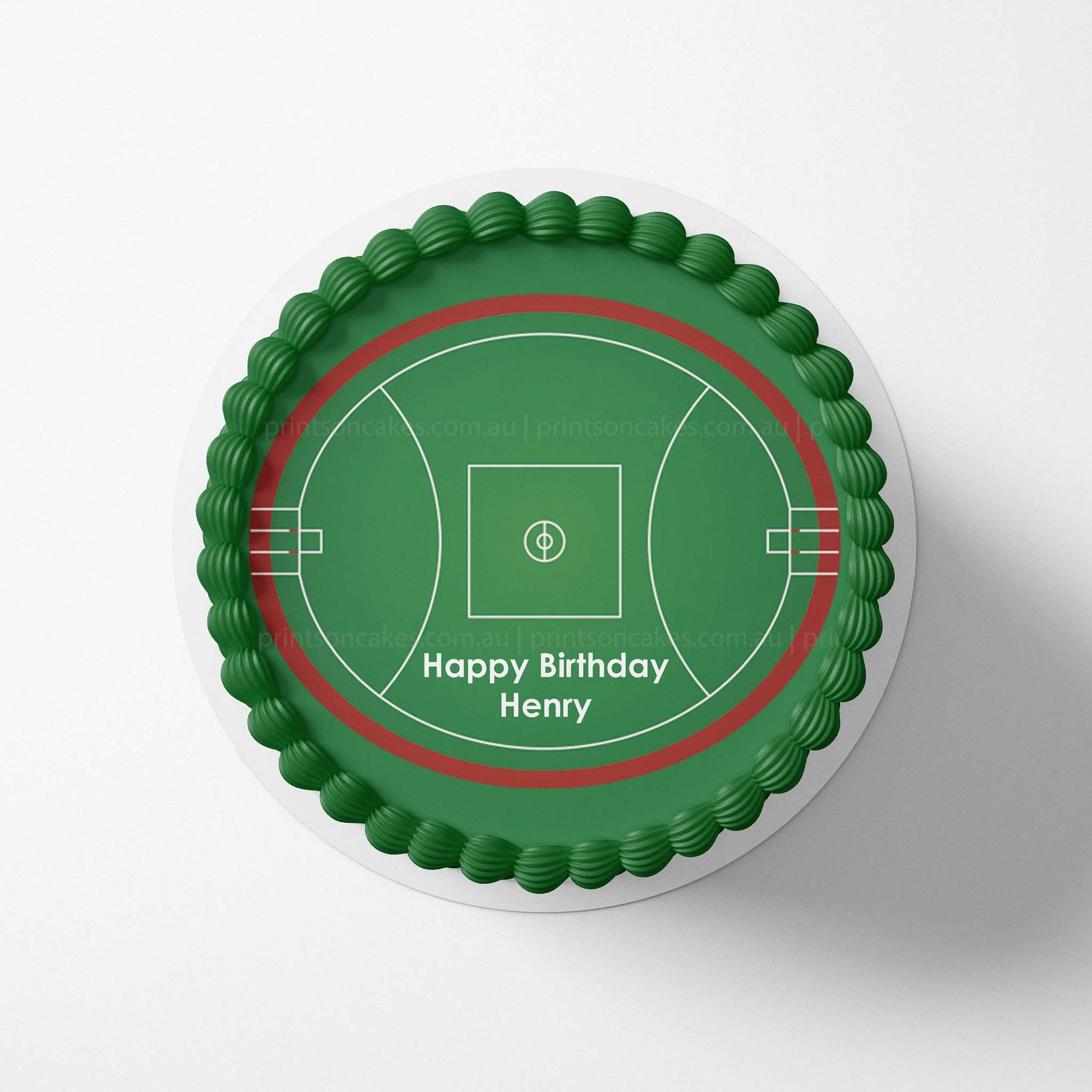 Footy AFL Field - Personalised Edible Image toppers - Prints On Cakes - Edible Image service provider