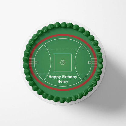 Footy AFL Field - Personalised Edible Image toppers - Prints On Cakes - Edible Image service provider