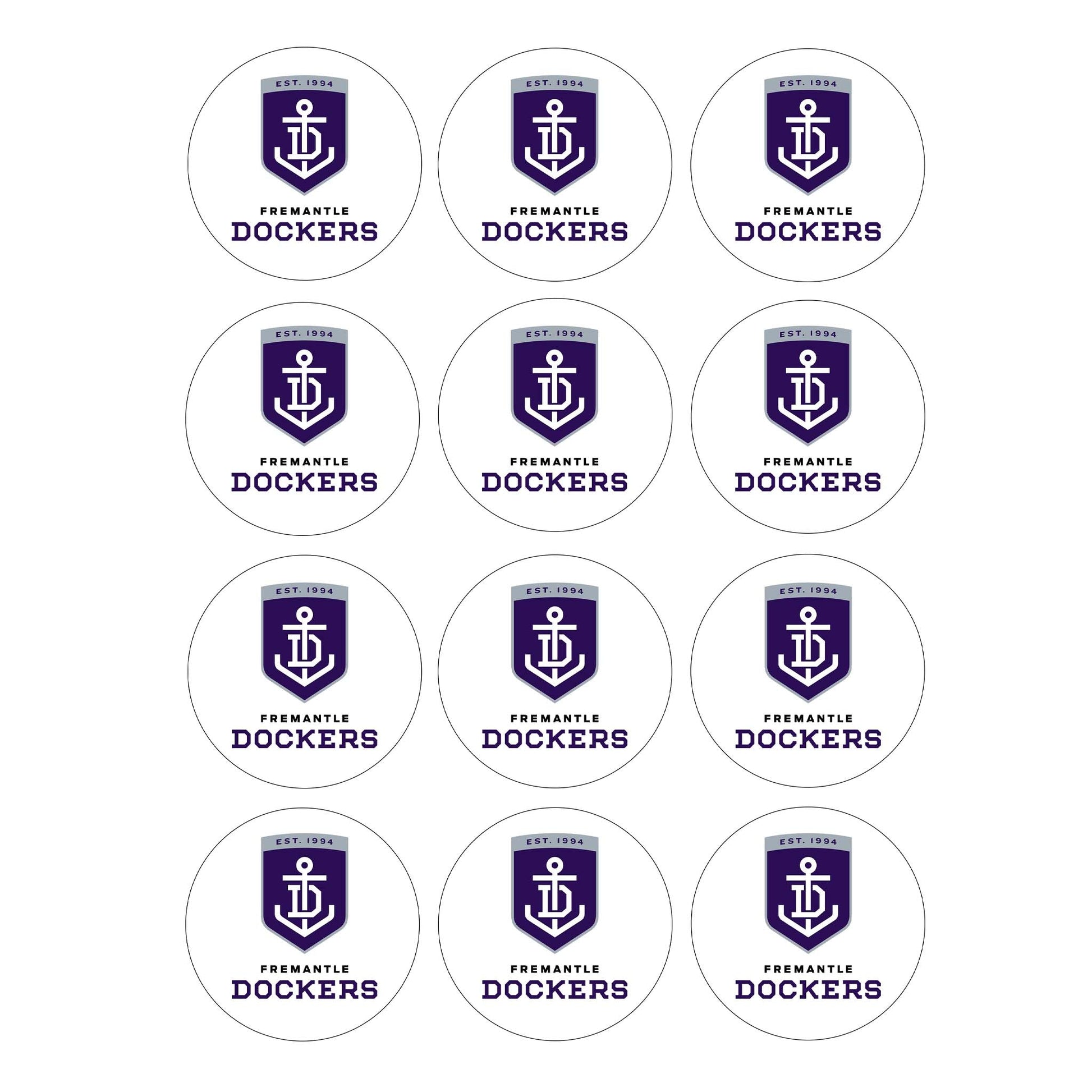 Fremantle Dockers AFL Club - Edible Icing Images - printsoncakes - Edible Image service provider