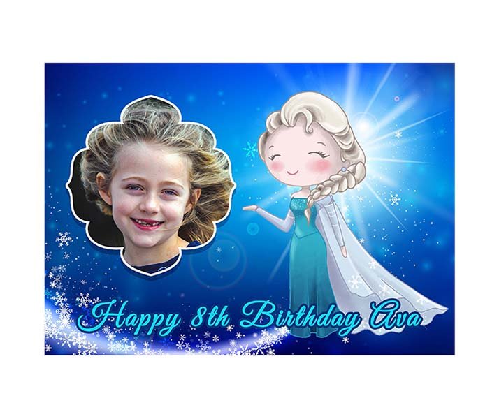 Frozen Inspired Photo Cake - Custom Edible Icing Images - printsoncakes - Edible Image service provider