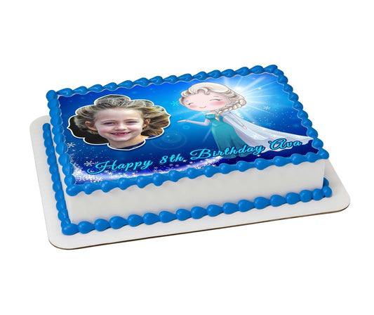 Frozen Inspired Photo Cake - Custom Edible Icing Images - printsoncakes - Edible Image service provider