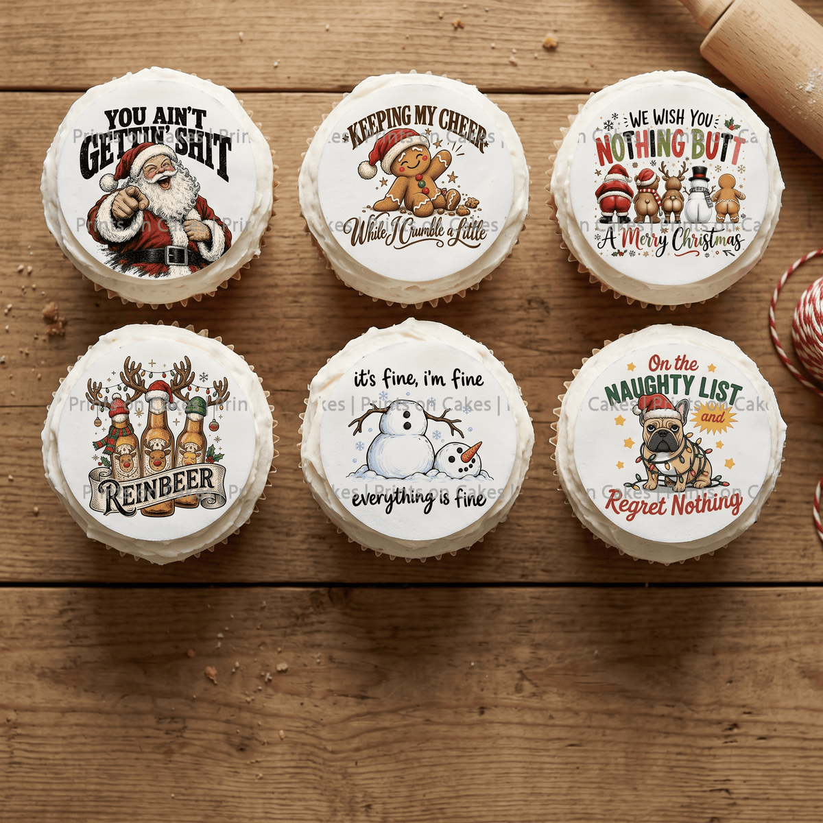 Funny Christmas – Pre-cut - Edible Icing Images - Prints On Cakes - Edible Image service provider