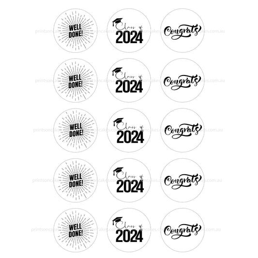 Graduation 2024 - Pre - cut Edible Icing Images - printsoncakes - Edible Image service provider