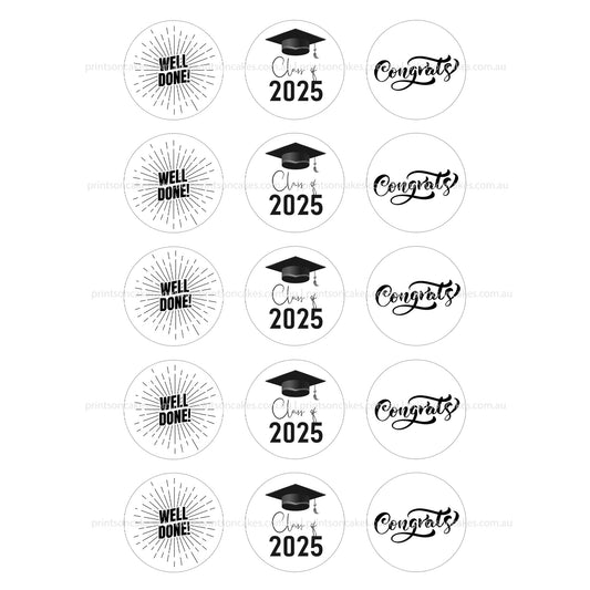 Graduation 2025 - Pre - cut Edible Icing Images - Prints On Cakes - Edible Image service provider