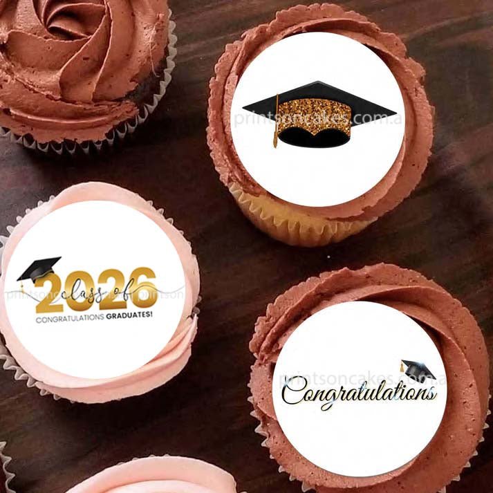 Graduation 2026 - Pre-cut Edible Icing Images - Prints On Cakes - Edible Image service provider