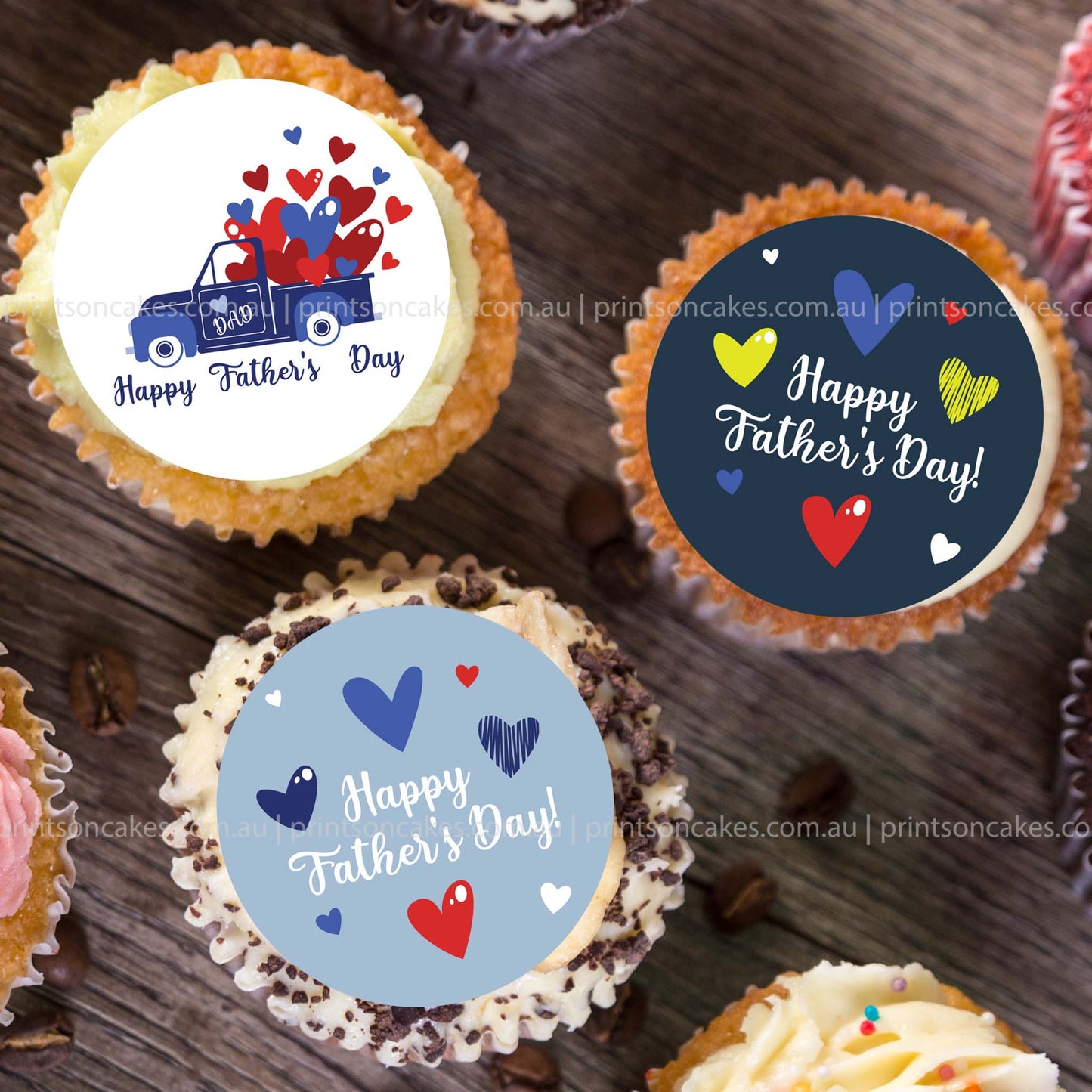 Happy Father's Day – Pre - cut Edible Icing Image - Set 4 - printsoncakes - Edible Image service provider