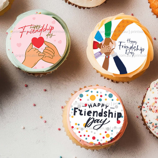 Happy Friendship Day - Edible Icing Images - Prints On Cakes - Edible Image service provider