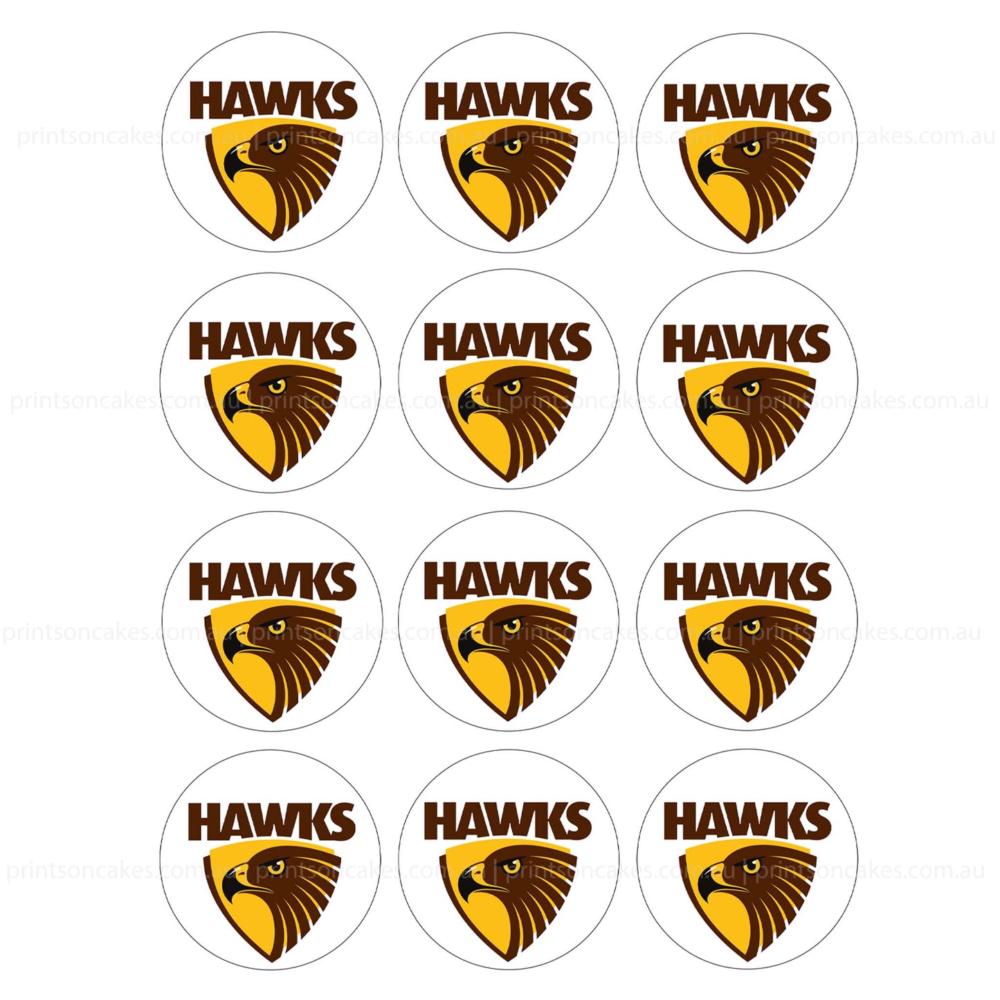 Hawthorn Hawks AFL Club - Edible Icing Images - printsoncakes - Edible Image service provider