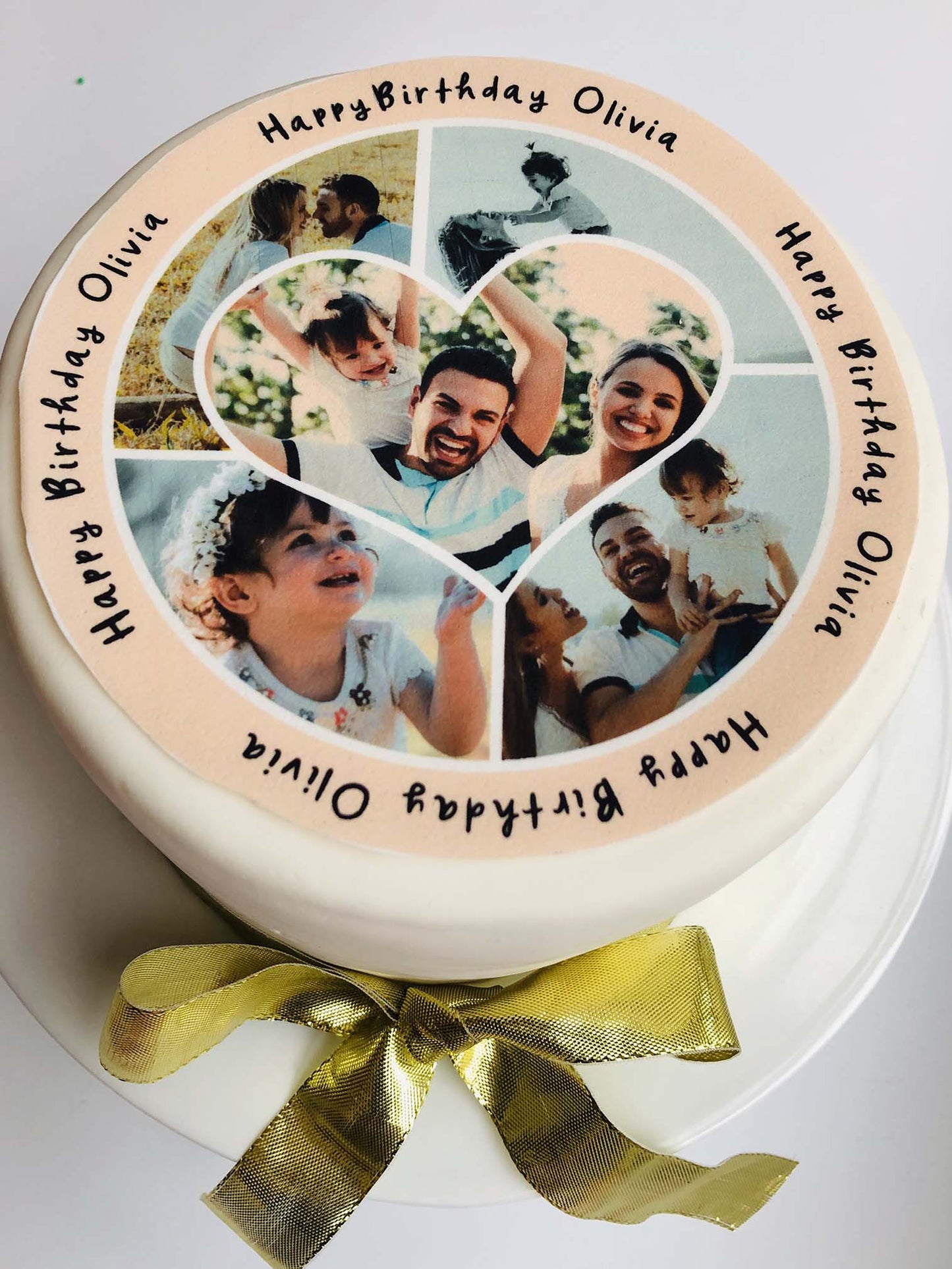 Heart Frame Photo Collage - Custom Edible Icing Images - printsoncakes - Edible Image service provider