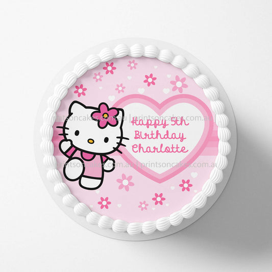 Hello Kitty Pink - Edible Icing Toppers - Prints On Cakes - Edible Image service provider