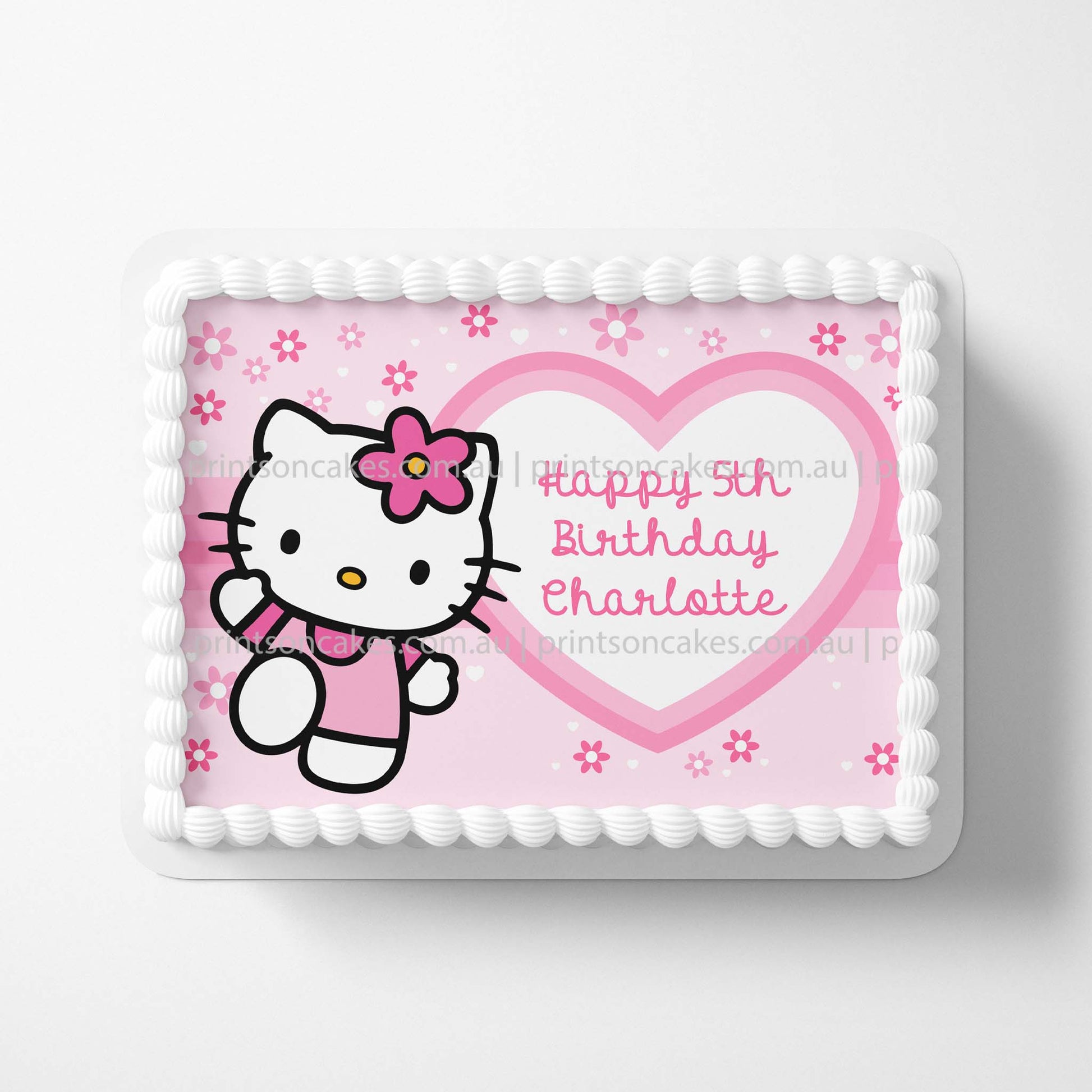 Hello Kitty Pink - Edible Icing Toppers - Prints On Cakes - Edible Image service provider