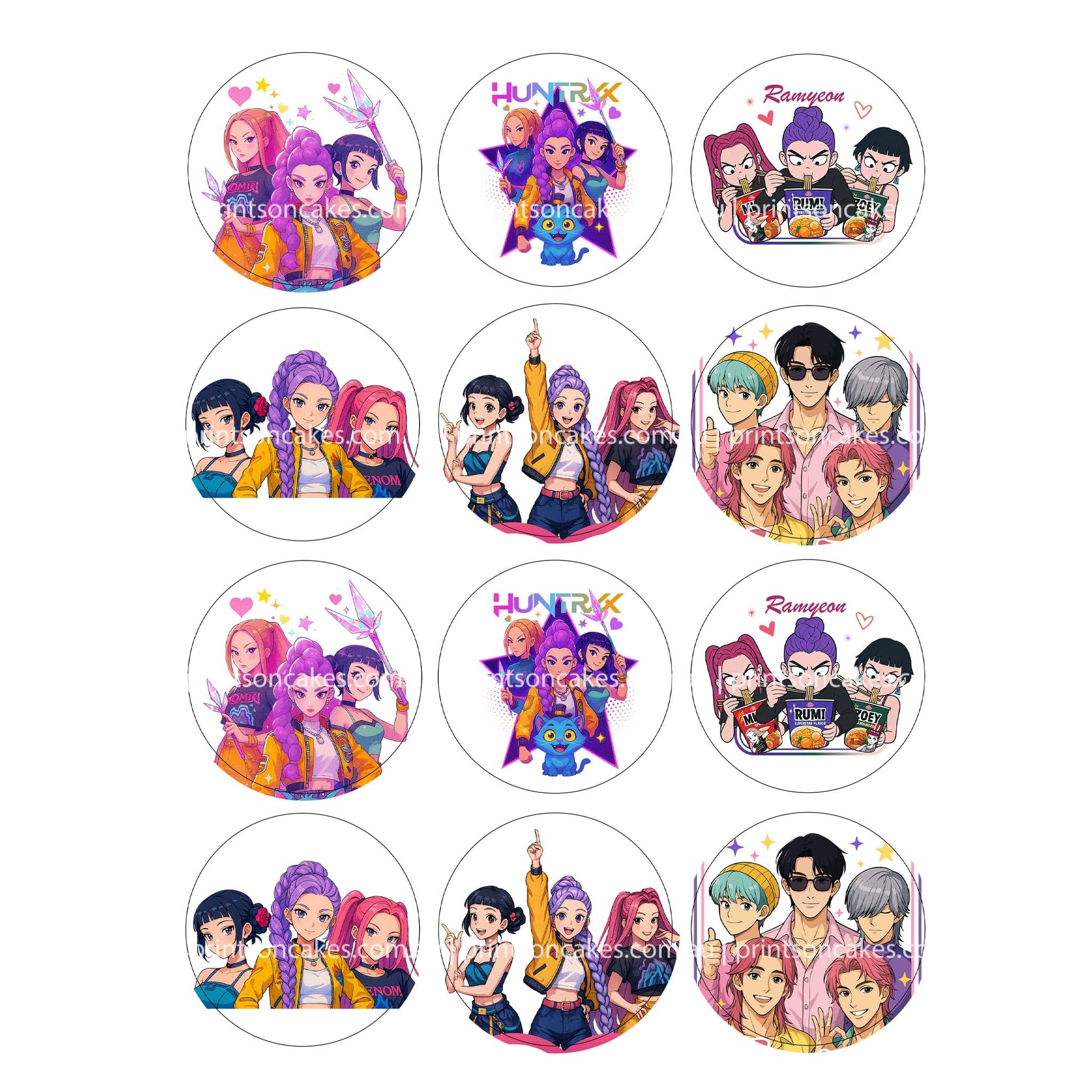 Hunter X Kpop Demon Hunters – Edible Icing Images - Prints On Cakes - Edible Image service provider