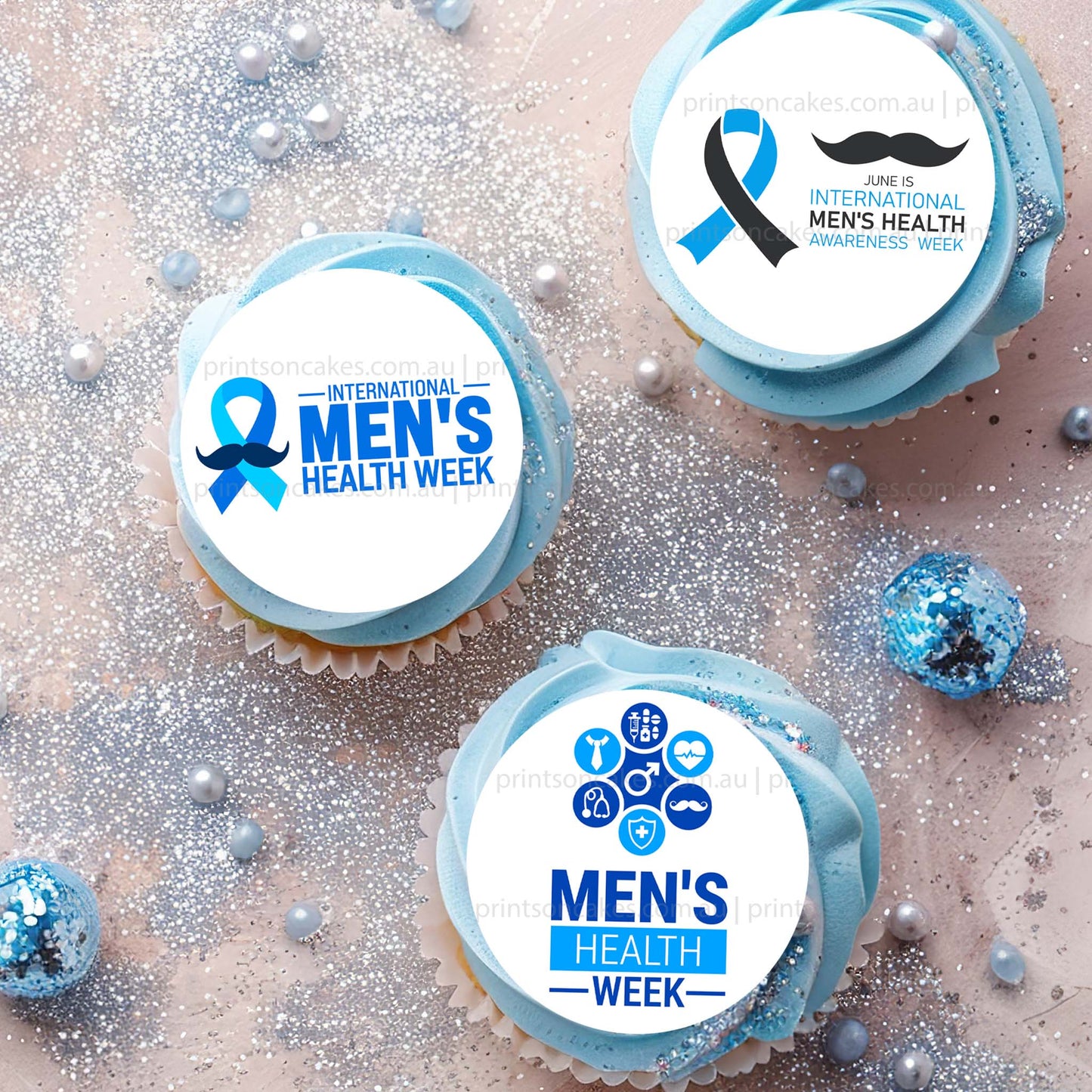 International Men’s Health Week - Edible Icing Images - Pre - cut - Prints On Cakes - Edible Image service provider