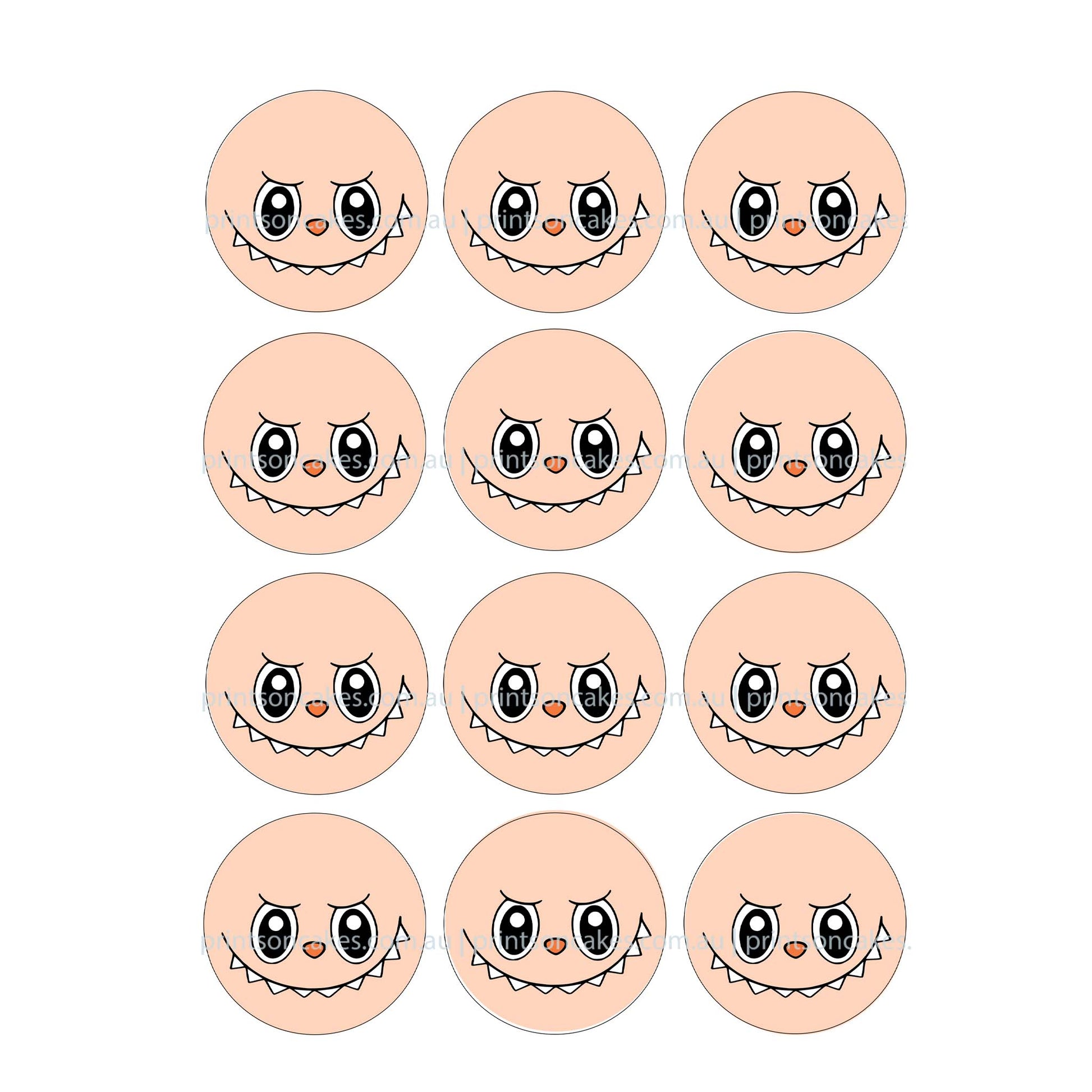Labubu Monster Faces – Edible Icing Images - Prints On Cakes - Edible Image service provider