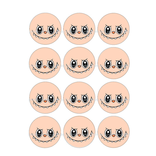 Labubu Monster Faces – Edible Icing Images - Prints On Cakes - Edible Image service provider