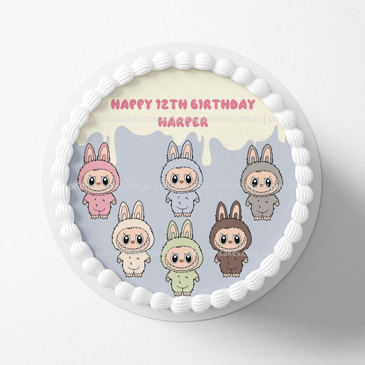Labubu Monsters - Edible Icing Toppers - Prints On Cakes - Edible Image service provider