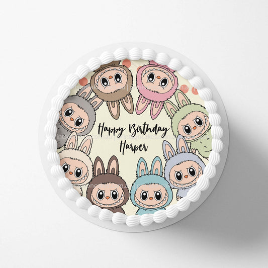 Labubu Monsters - Edible Icing Toppers - Prints On Cakes - Edible Image service provider