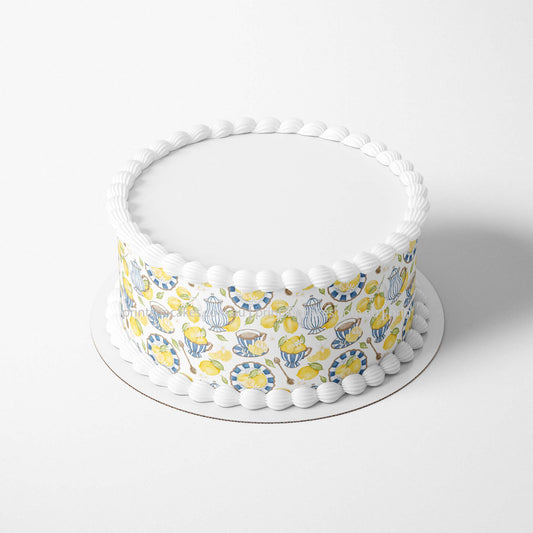 Lemon & Tea – Cake Wrap Edible Image - Prints On Cakes - Edible Image service provider