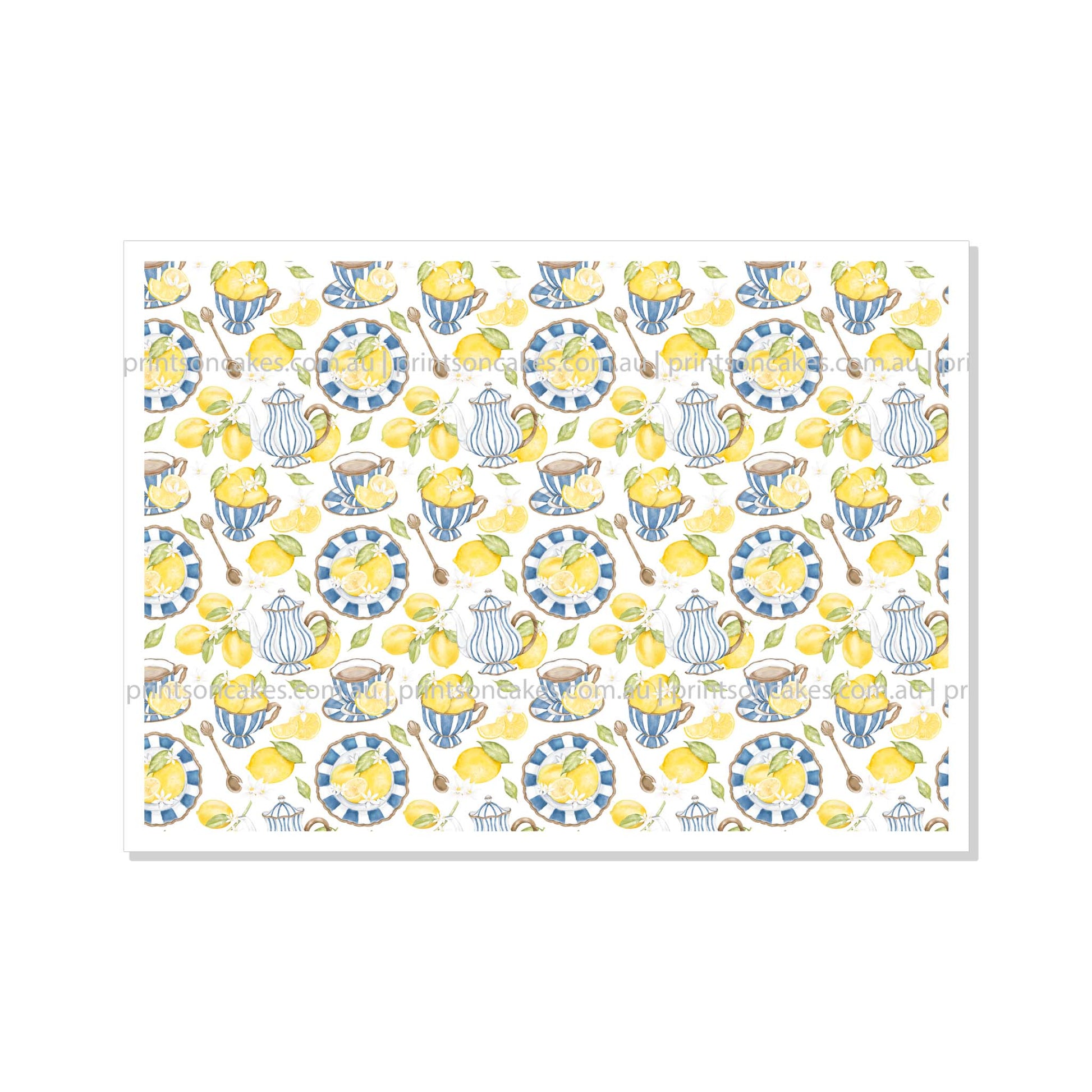 Lemon & Tea – Cake Wrap Edible Image - Prints On Cakes - Edible Image service provider