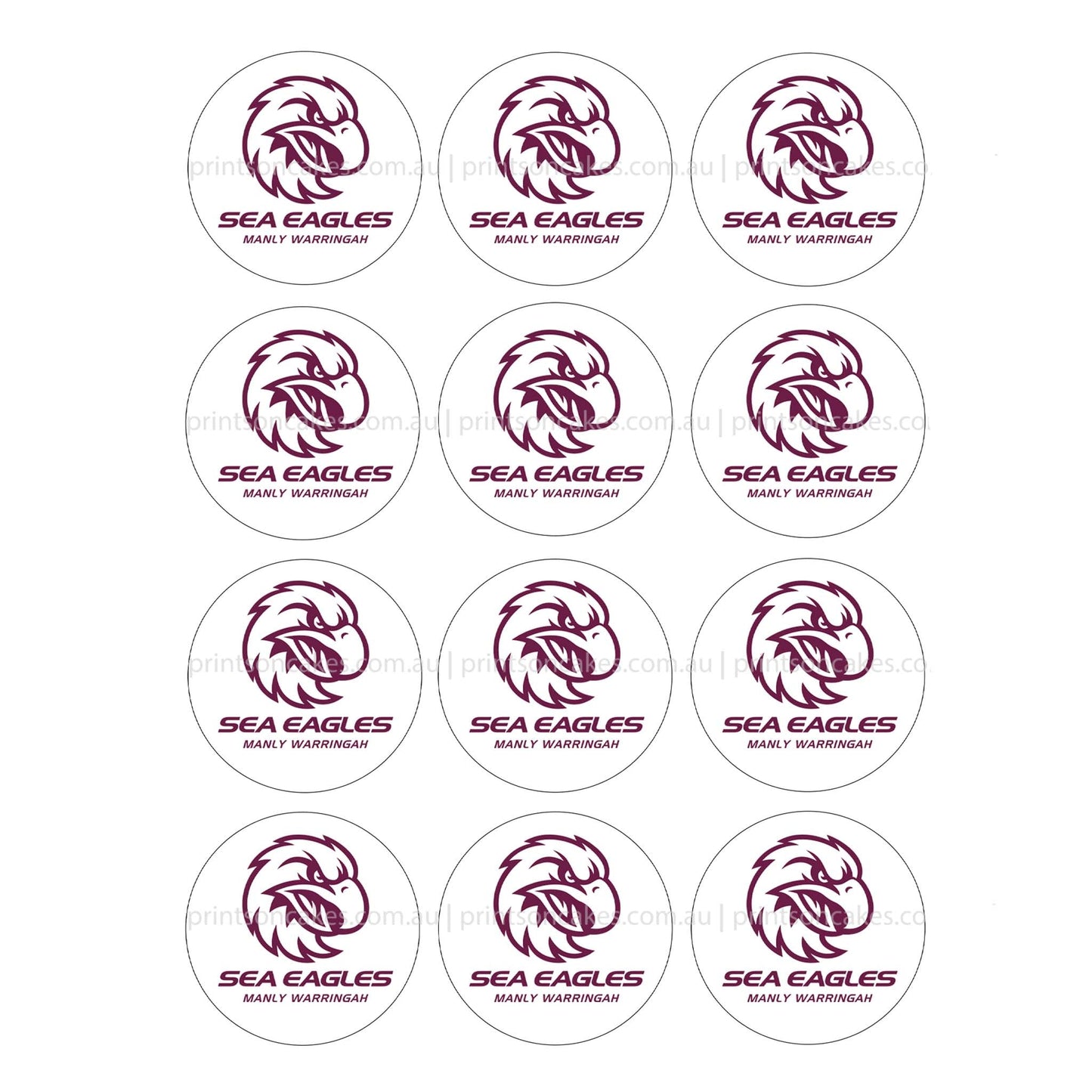 Manly Warringah Sea Eagles NRL Club - Edible Icing Images - Prints On Cakes - Edible Image service provider
