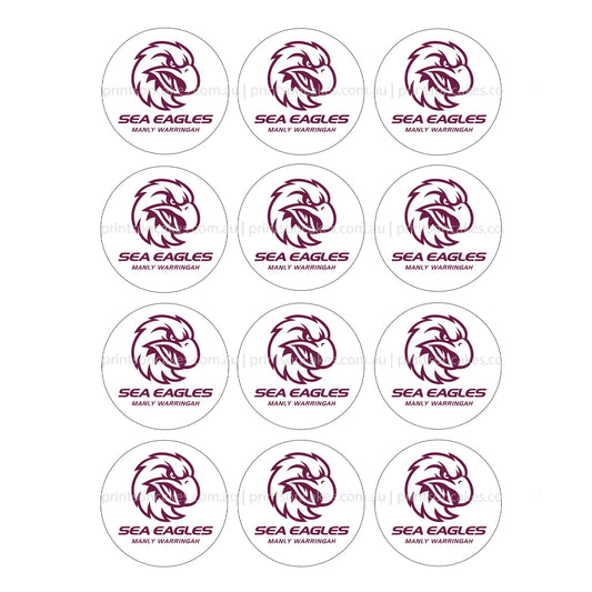 Manly Warringah Sea Eagles NRL Club - Edible Icing Images - Prints On Cakes - Edible Image service provider