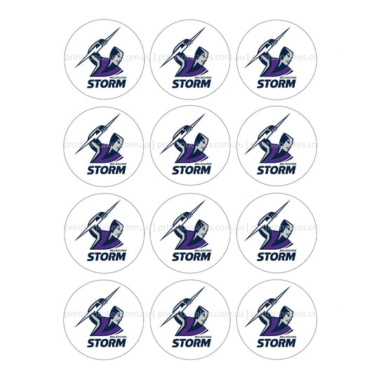 Melbourne Storm NRL Club - Edible Icing Images - Prints On Cakes - Edible Image service provider