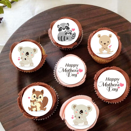 Mother's Day Cute Animals Set - Edible Icing Images - printsoncakes - Edible Image service provider