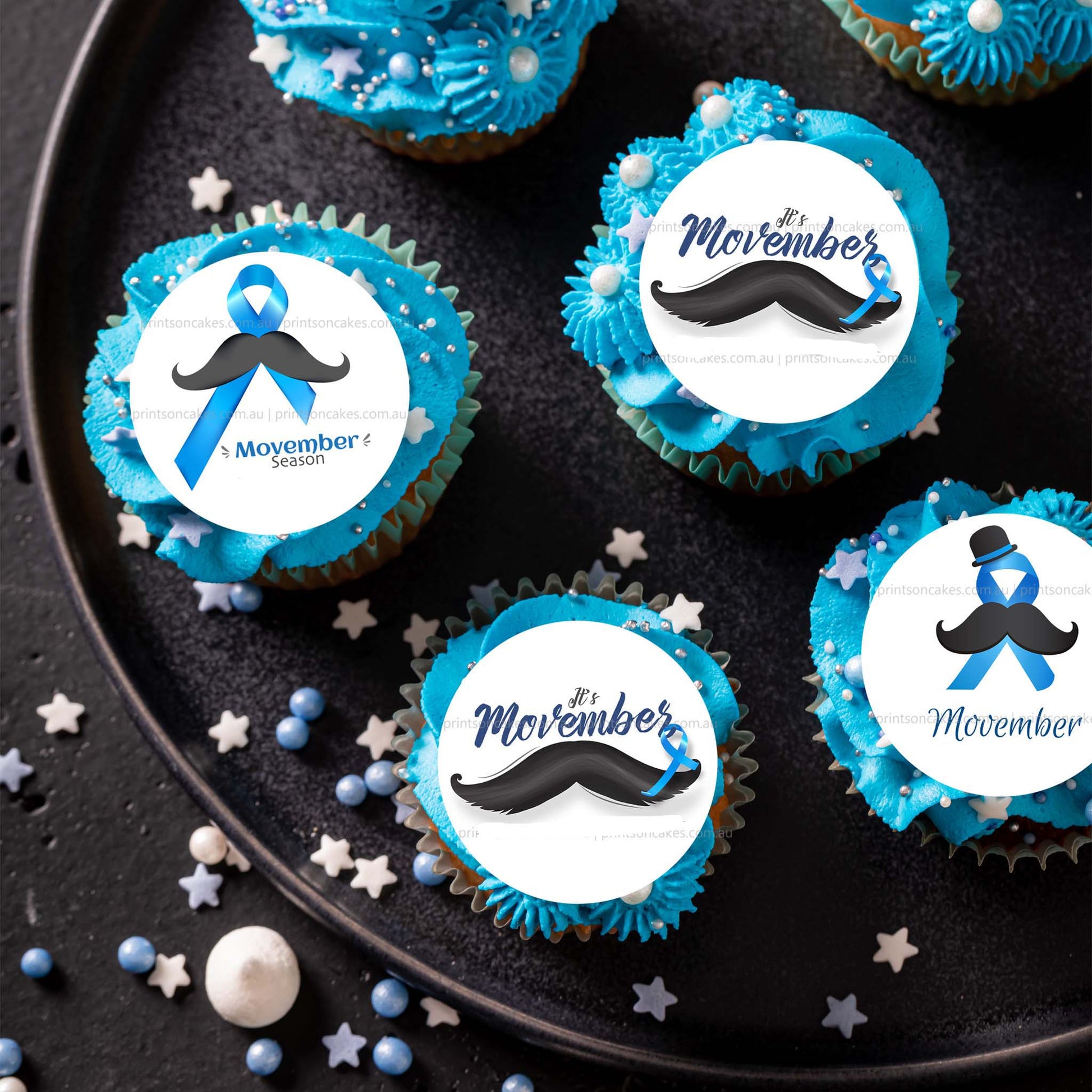 Movember - Edible Icing Images - Pre - cut - printsoncakes - Edible Image service provider