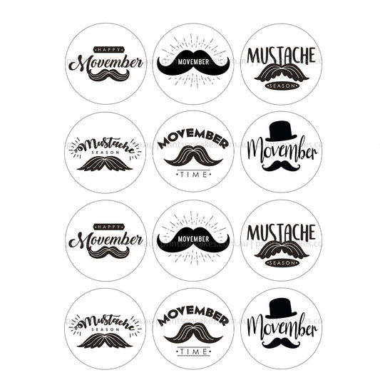 Movember Season - Edible Icing Images - Pre - cut - Prints On Cakes - Edible Image service provider