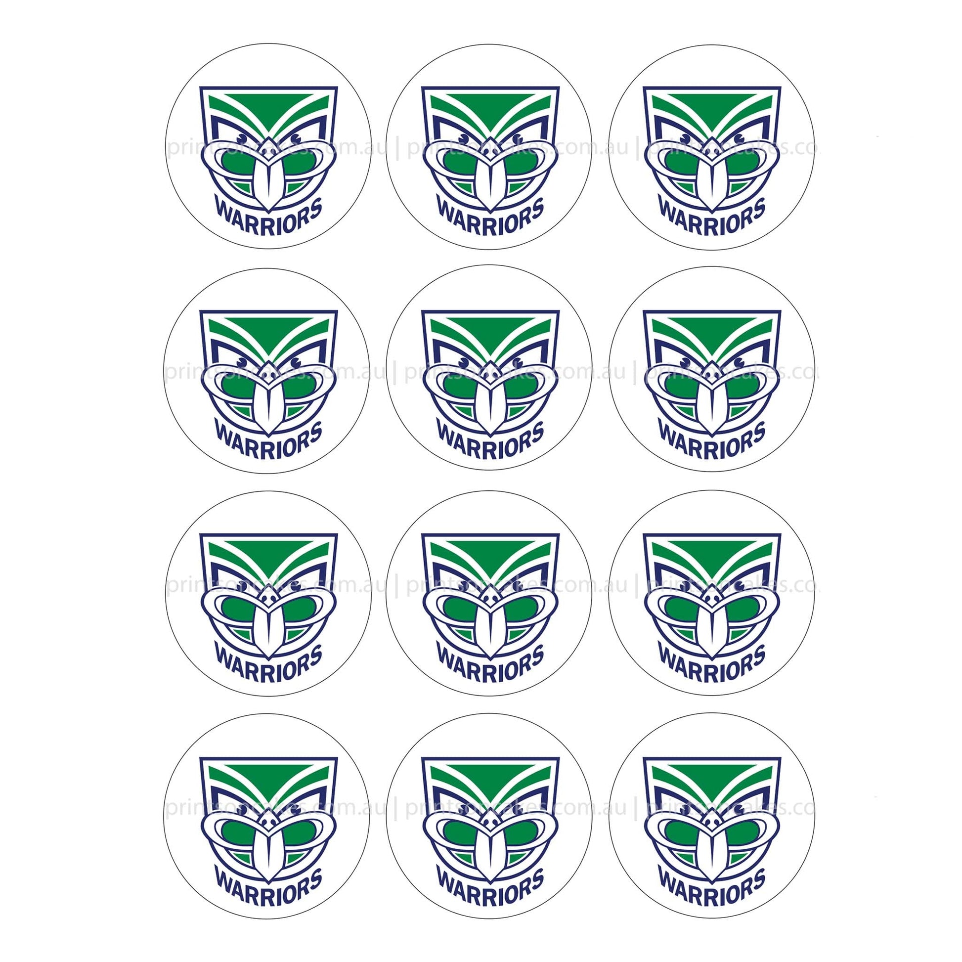 New Zealand Warriors NRL Club - Edible Icing Images - Prints On Cakes - Edible Image service provider