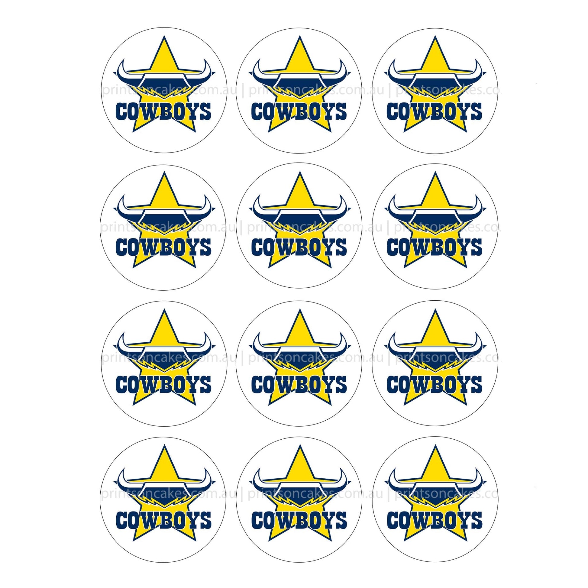 North Queensland Cowboys NRL Club - Edible Icing Images - Prints On Cakes - Edible Image service provider