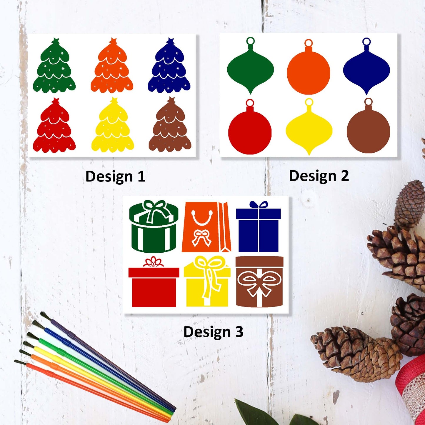 Paint Palettes PYO - Christmas Collection (Sheet of 8 palettes) - printsoncakes - Edible Image service provider