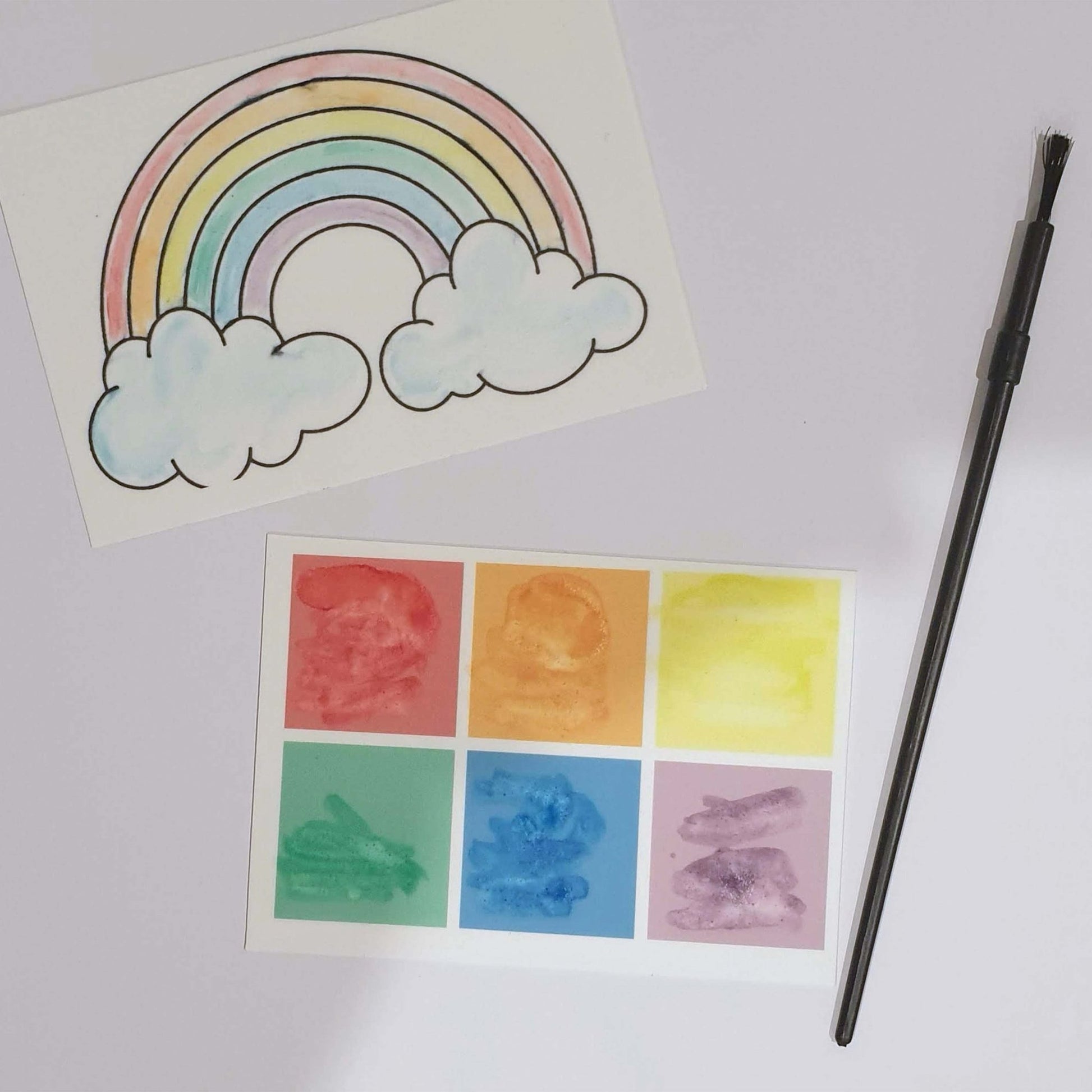 Paint Palettes PYO - Pastel Rainbow Colours Set (Sheet of 8 palettes) - printsoncakes - Edible Image service provider