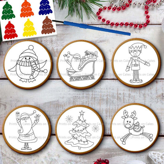 Paint Your Own PYO Kit - Santa & Friends - printsoncakes - Edible Image service provider