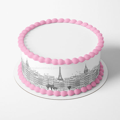Paris's skyline – Cake Wrap Edible Image - Prints On Cakes - Edible Image service provider