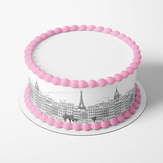 Paris's skyline – Cake Wrap Edible Image - Prints On Cakes - Edible Image service provider