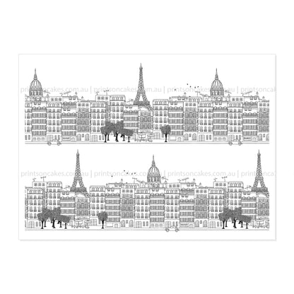 Paris's skyline – Cake Wrap Edible Image - Prints On Cakes - Edible Image service provider