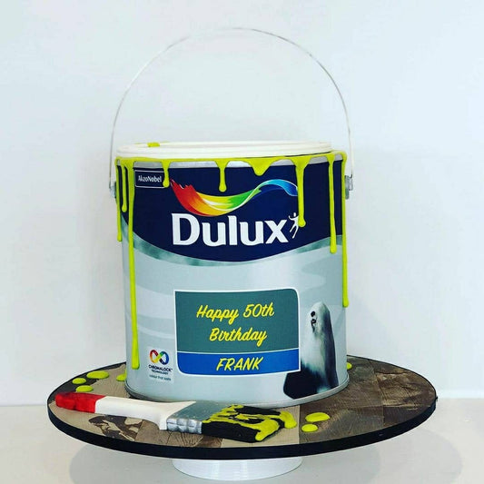 Personalised Dulux Paint Tin Can Label - Edible Icing Cake Wrap - printsoncakes - Edible Image service provider