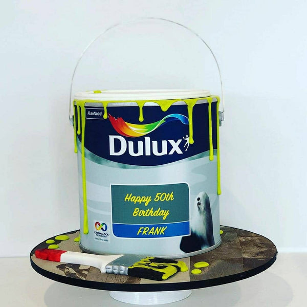 Custom Edible Icing Cake Wrap for Dulux Paint Tin Can – printsoncakes