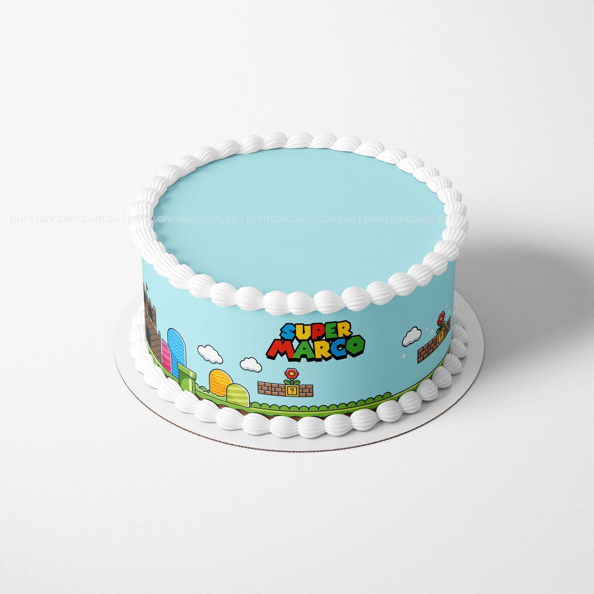 Personalised Super Mario Brothers Inspired - Edible Icing Cake Wrap - printsoncakes - Edible Image service provider