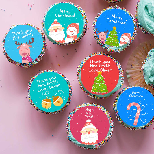 Personalised Teacher Christmas - Edible Icing Images - printsoncakes - Edible Image service provider