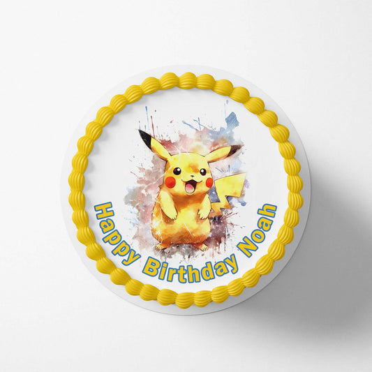 Pikachu Pokémon inspired - Edible Icing Toppers - printsoncakes - Edible Image service provider